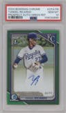 Yandel Ricardo  from the 2024 Bowman Chrome set featuring a Green Refractor parallel graded by PSA and given an overall grade of 10.