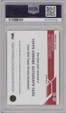Gradey Dick from the 2023-24 Topps Chrome Sapphire set featuring a Red parallel graded by PSA and given an overall grade of 10.