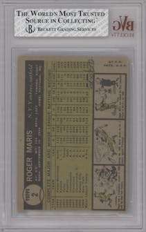 Roger Maris from the 1961 Topps set graded by Beckett and given an overall grade of 2.5.