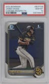 James Wood from the 2022 Bowman set graded by PSA and given an overall grade of 10.