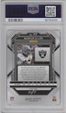 Marcus Allen from the 2022 Panini Prizm set featuring a Black Finite parallel graded by PSA and given an overall grade of 8.