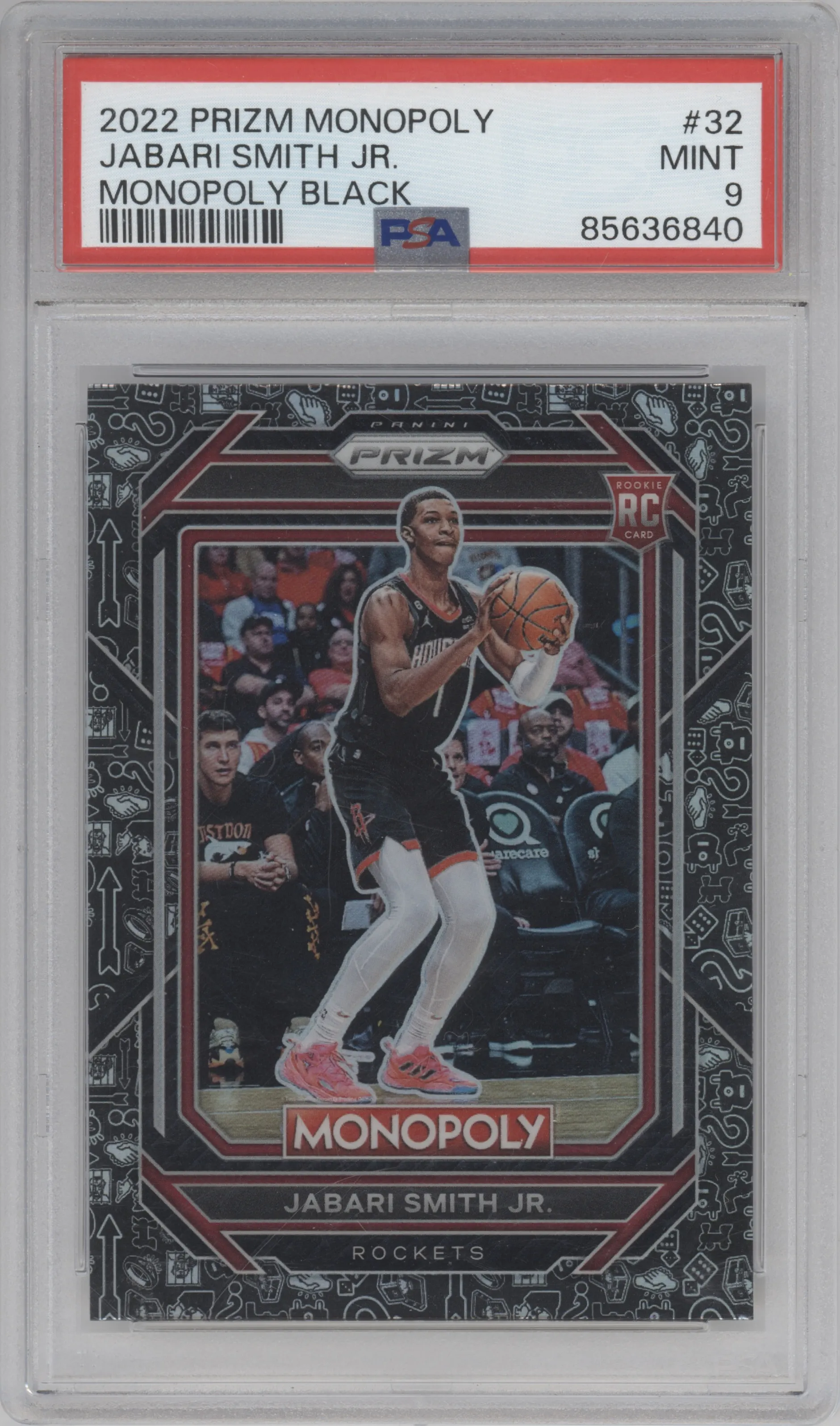 2022 Panini Prizm Monopoly Jabari Smith Jr. Black Classic Icons #32 PSA 9