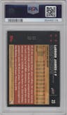 LeBron James from the 2007-08 Topps Chrome set featuring a X-Fractor parallel graded by PSA and given an overall grade of 9.