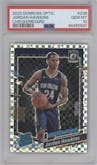 Jordan Hawkins from the 2023-24 Donruss Optic set featuring a Checkerboard parallel graded by PSA and given an overall grade of 10.