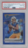 Justin Herbert from the 2020 Panini Donruss Optic set featuring a Hyper Blue  parallel graded by PSA and given an overall grade of 10.