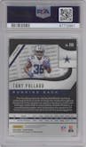 Tony Pollard from the 2019 Panini Prizm set featuring a Neon Green Pulsar parallel graded by PSA and given an overall grade of 10.