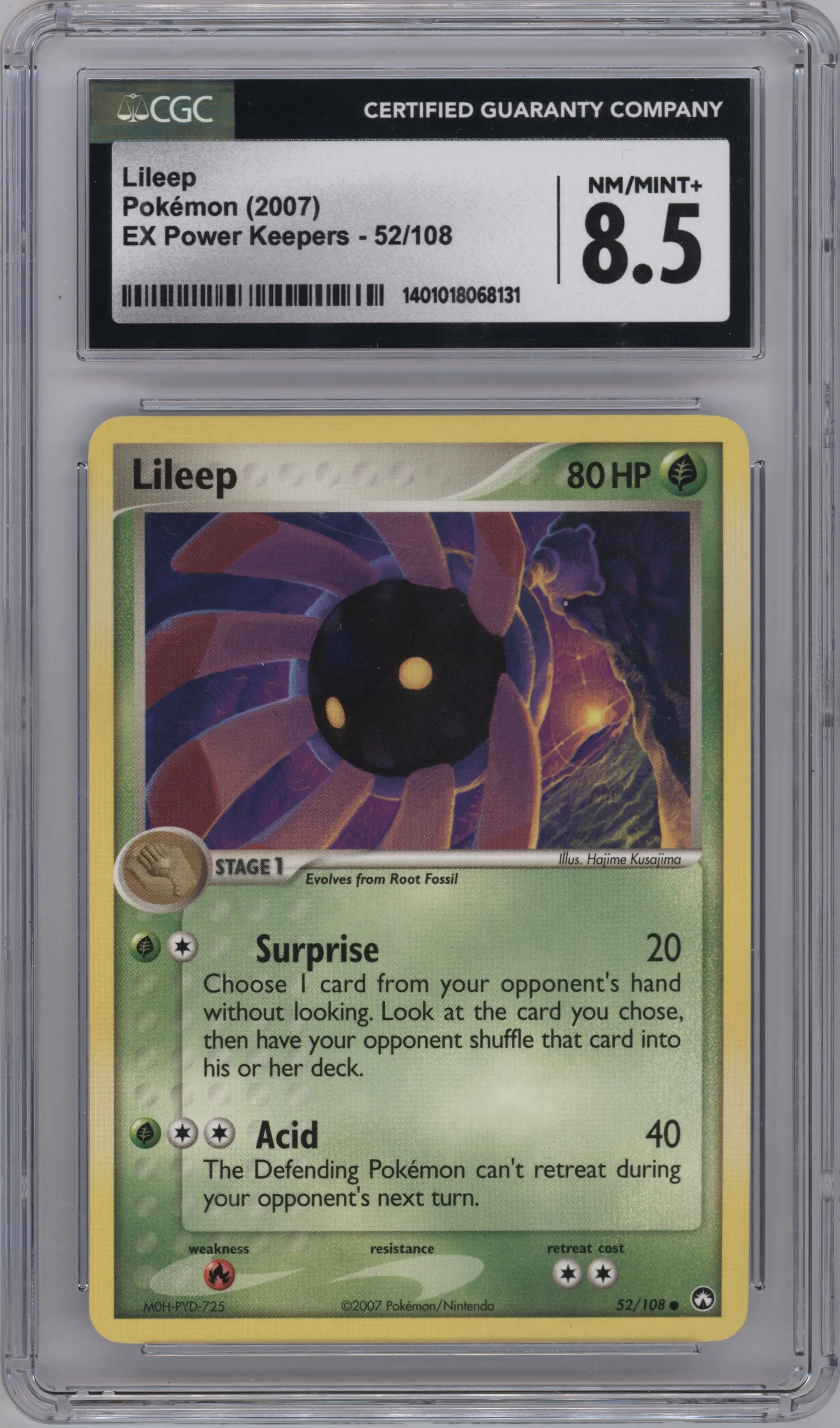 2007 Pokemon EX Power Keepers Lileep #52 CGC 8.5