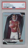 Jayden Daniels from the 2024 Panini Prizm set graded by PSA and given an overall grade of 9.