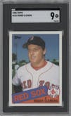 Roger Clemens from the 1985 Topps set graded by SGC and given an overall grade of 9.