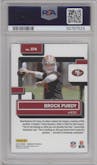 Brock Purdy from the 2022 Panini Donruss set graded by PSA and given an overall grade of 10.
