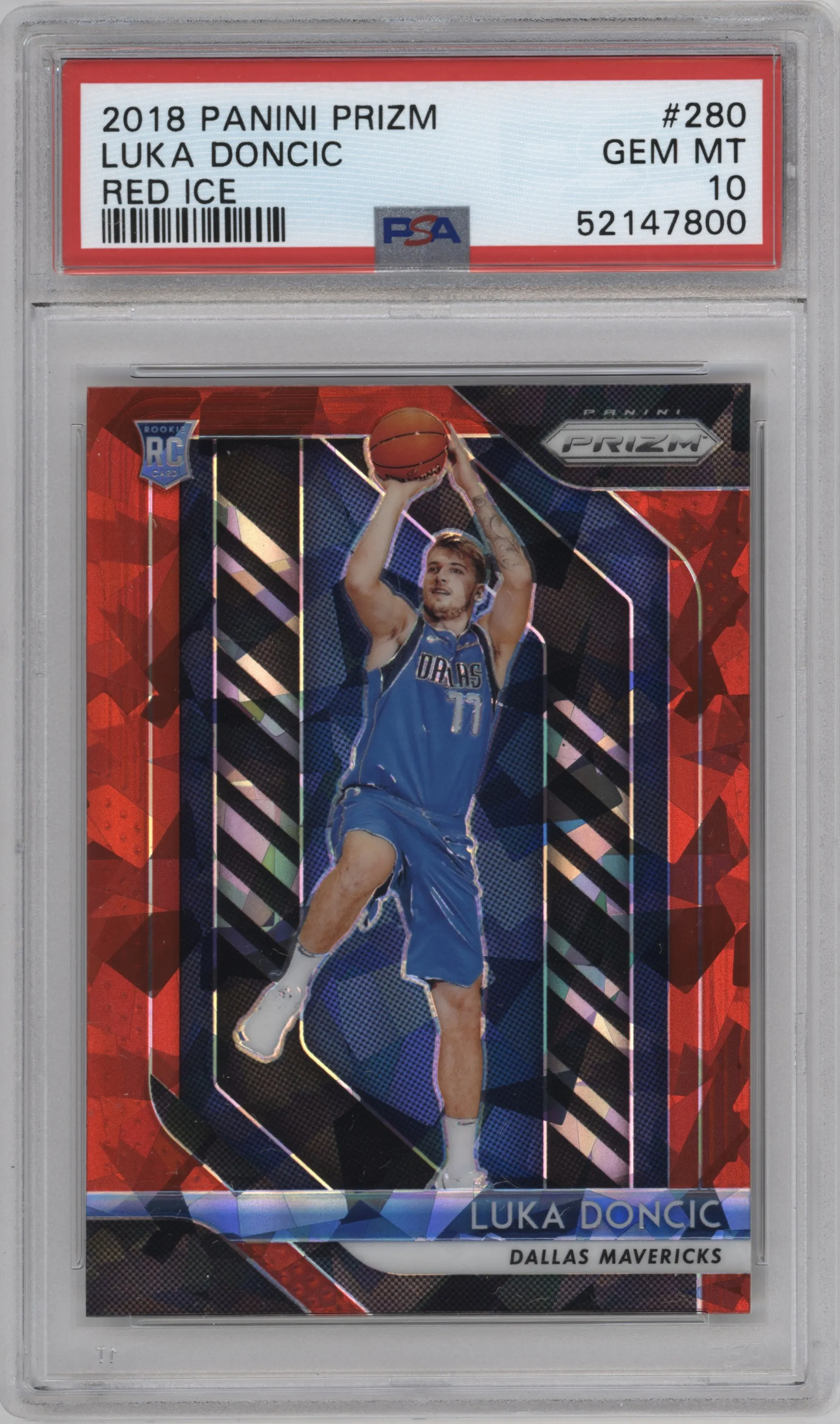 2018 Panini Prizm Luka Doncic Red Ice #280 PSA 10