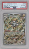 Magneton from the 2024 Pokemon SV set featuring a Surging Sparks Elite Trainer Box parallel graded by PSA and given an overall grade of 10.