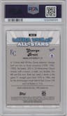 George Brett from the 2024 Topps Chrome set featuring a Gold Refractor parallel graded by PSA and given an overall grade of 9.