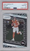 Bo Nix from the 2024 Panini Absolute set featuring a Teal parallel graded by PSA and given an overall grade of 10.