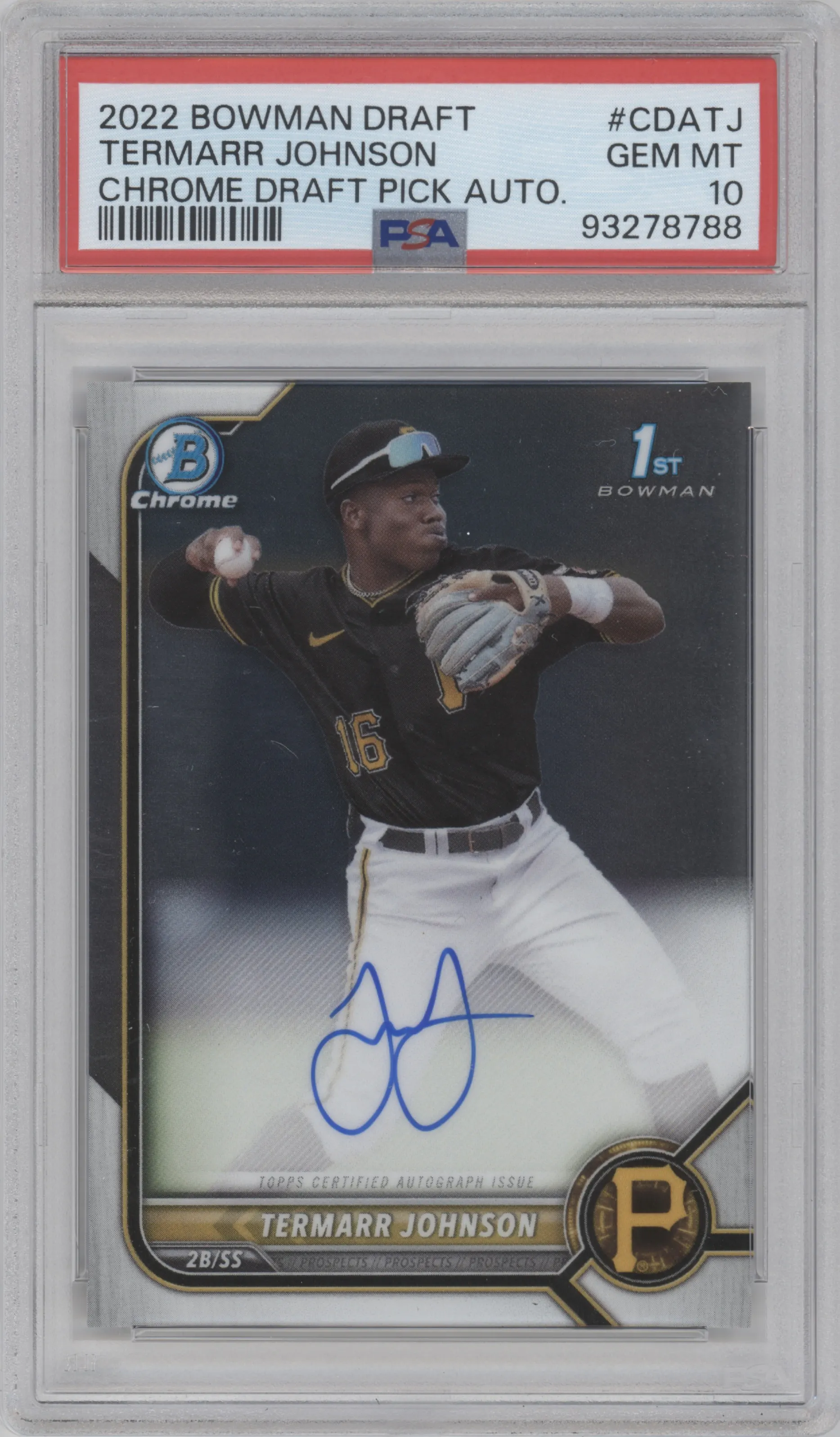 2022 Bowman Draft Chr.DP Auto Termarr Johnson PSA 10