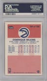 Dominique Wilkins from the 1986-87 Fleer set graded by PSA and given an overall grade of 7.