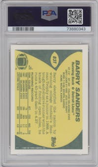 Barry Sanders from the 1989 Topps Traded set graded by PSA and given an overall grade of 10.
