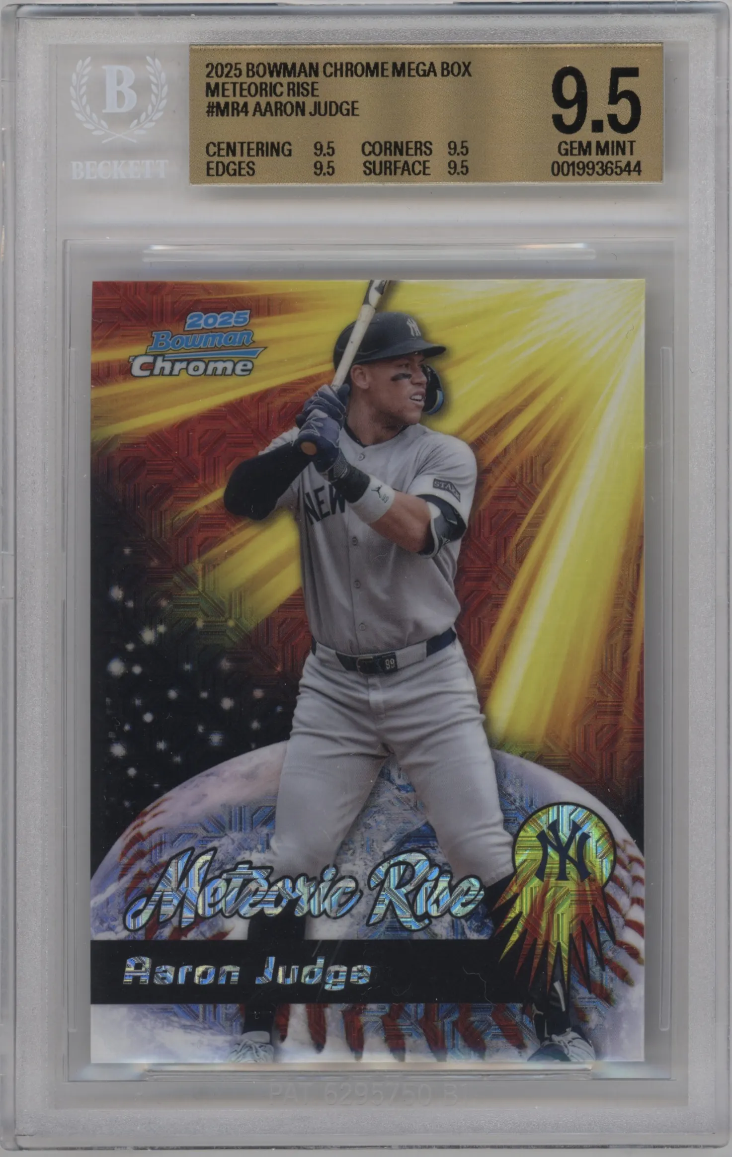 2025 Bowman Chrome Mega Box Meteoric Rise Aaron Judge #MR-4 BGS 9.5