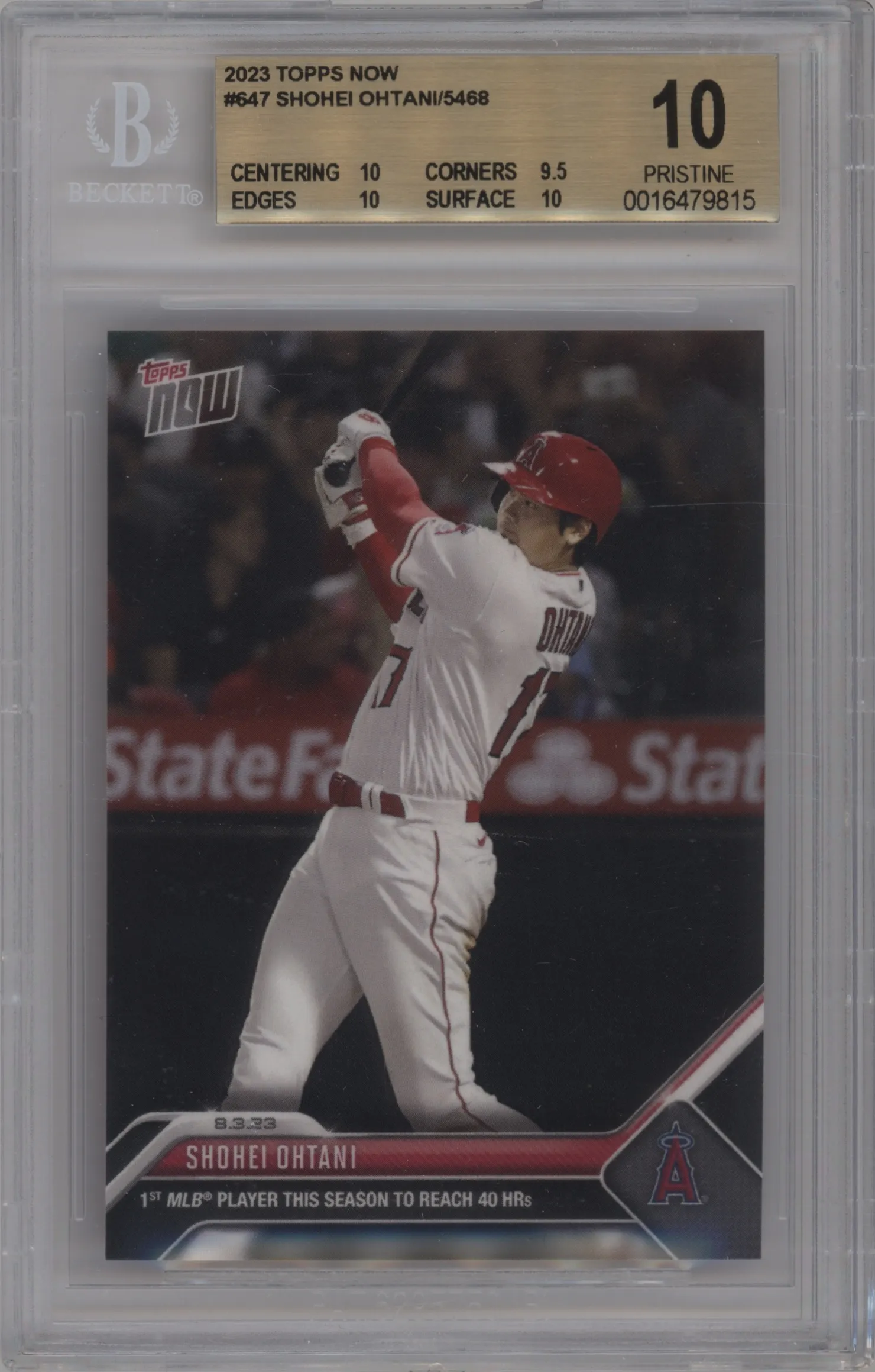 2023 Topps Now Shohei Ohtani #647 BGS 10