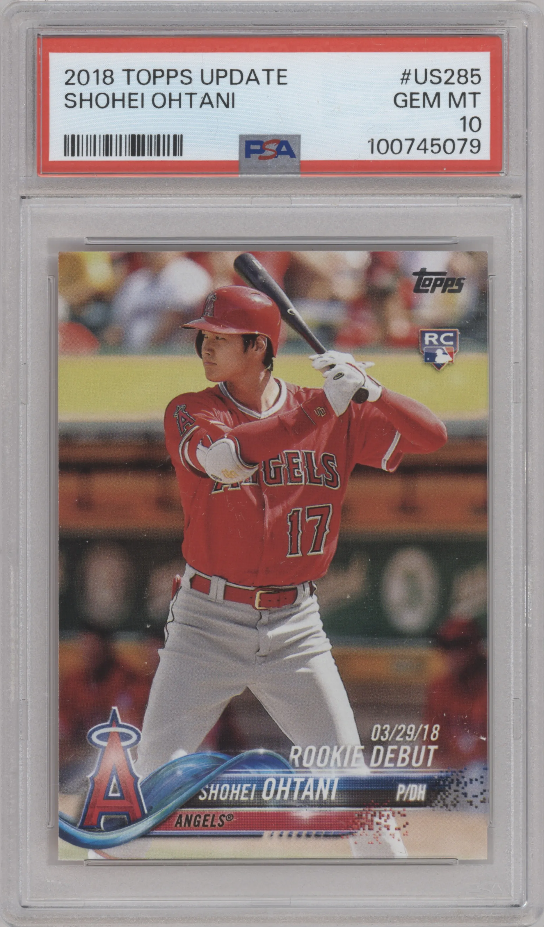2018 Topps Update Shohei Ohtani PSA 10