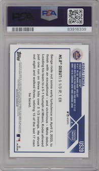 Kodai Senga from the 2023 Topps Update set featuring a Mother's Day Hot Pink parallel graded by PSA and given an overall grade of 10.
