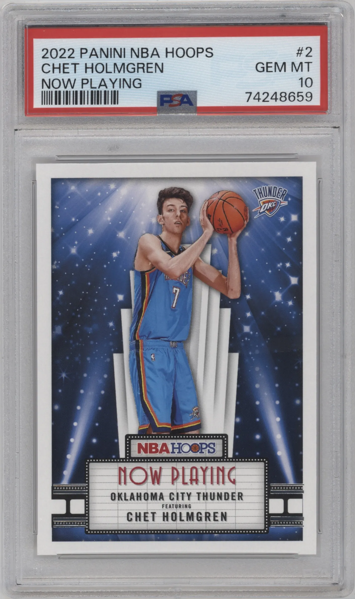 2022 Panini NBA Hoops Now Playing Chet Holmgren PSA 10