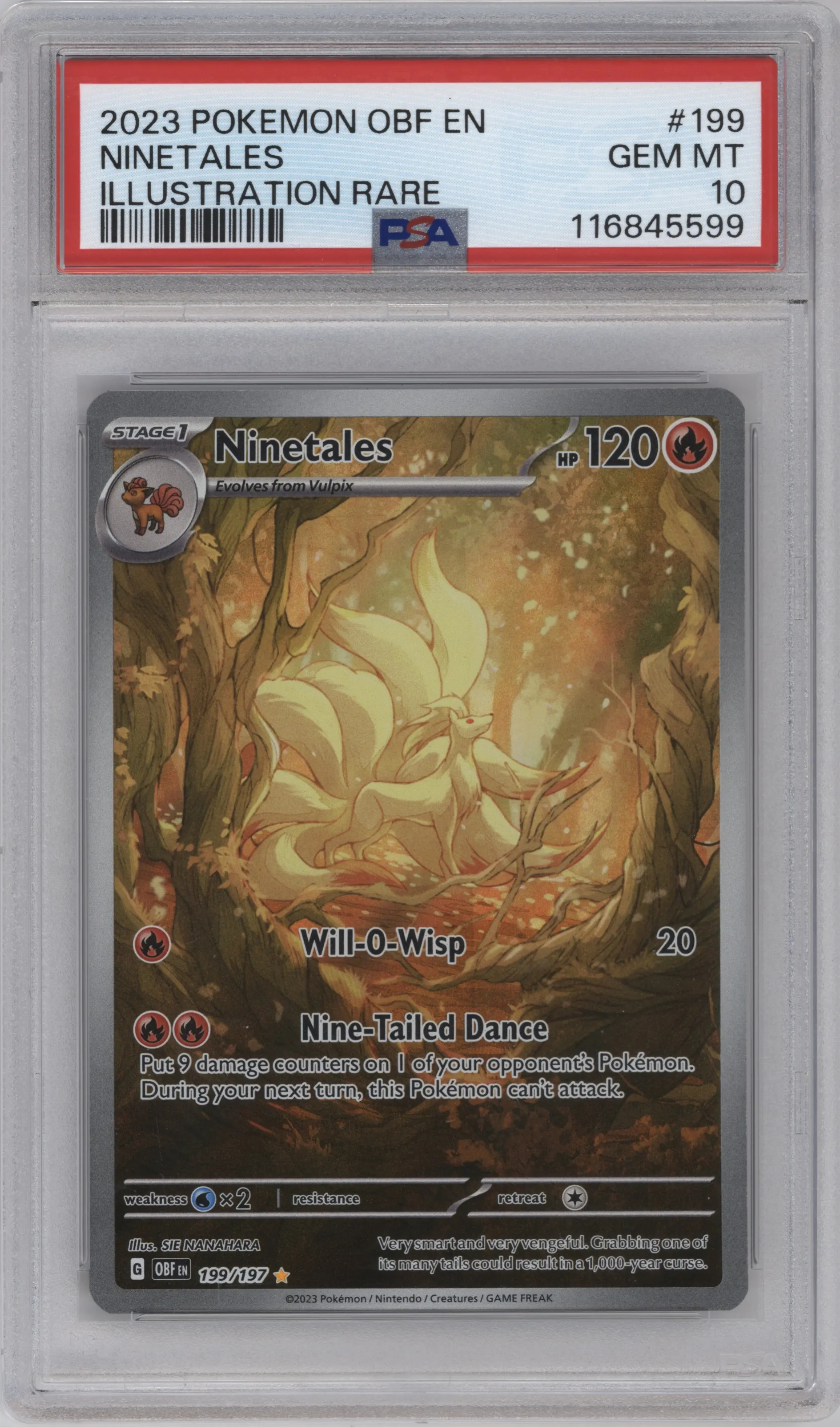 2023 Pokemon SV Obsidian Flame Ninetales #199 PSA 10