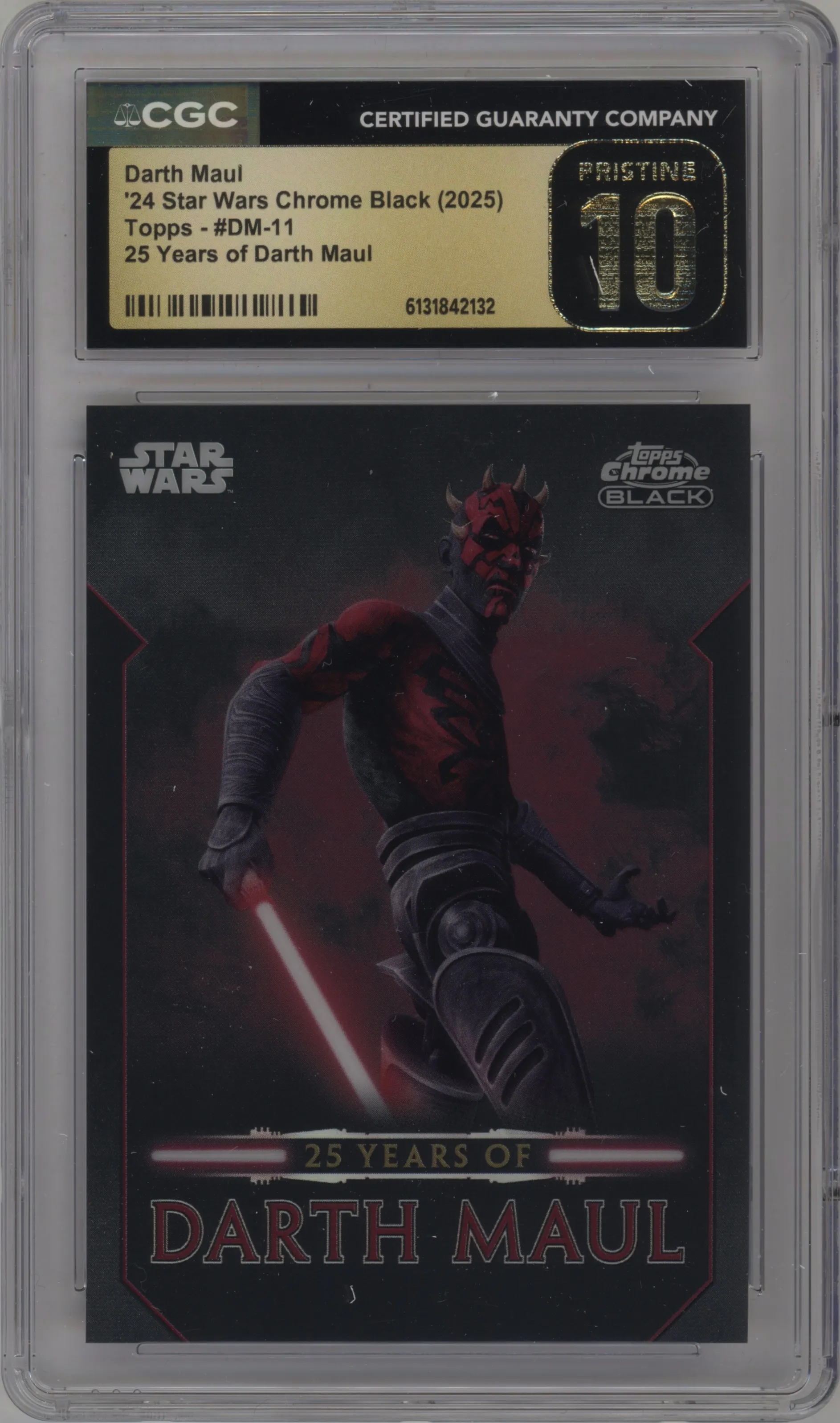 2024 Topps Chrome Black Star Wars 25 Years of DM Darth Maul #DM-11 CGC 10