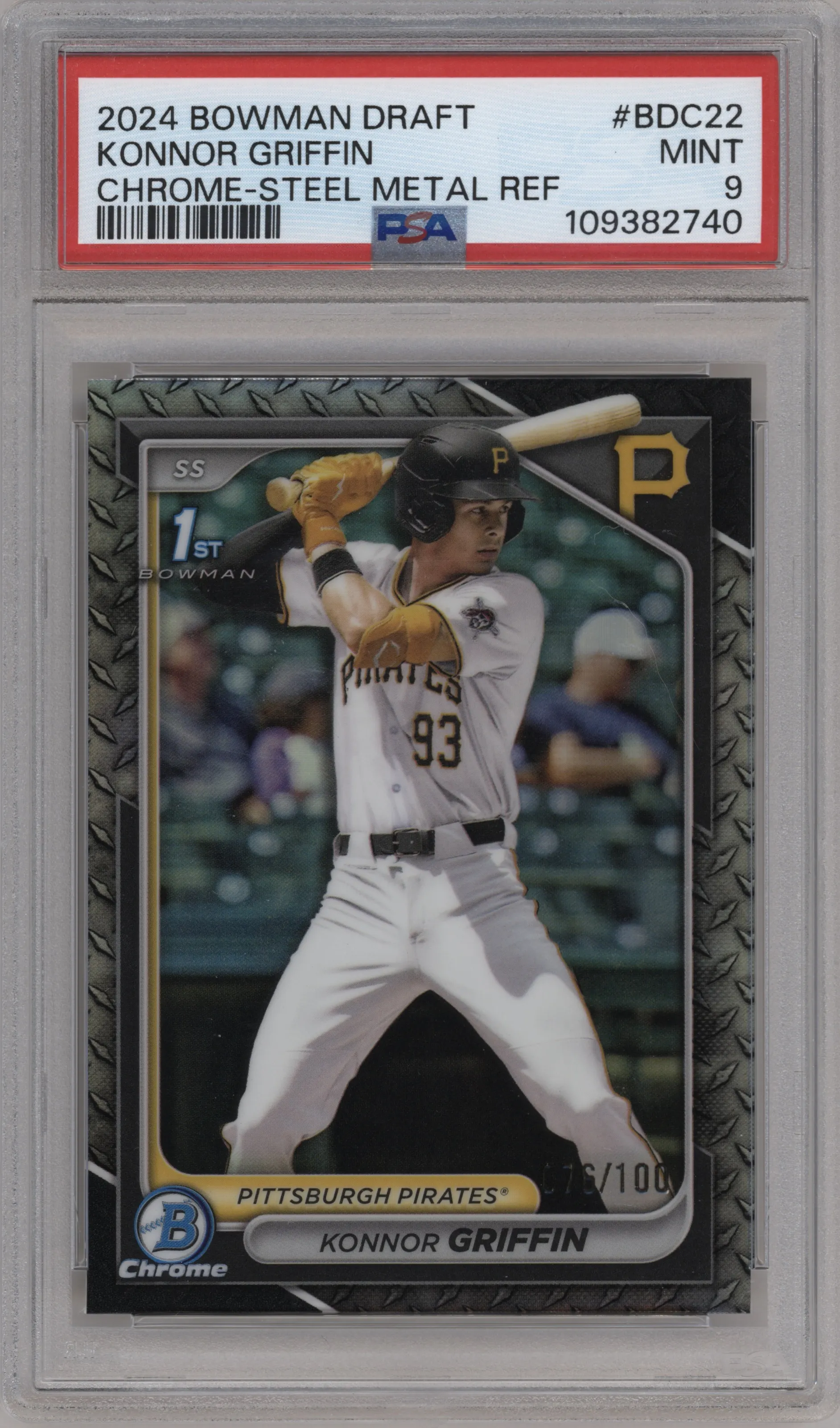2024 Bowman Draft Chrome Konnor Griffin Steel Metal Refractor #BDC-22 PSA 9