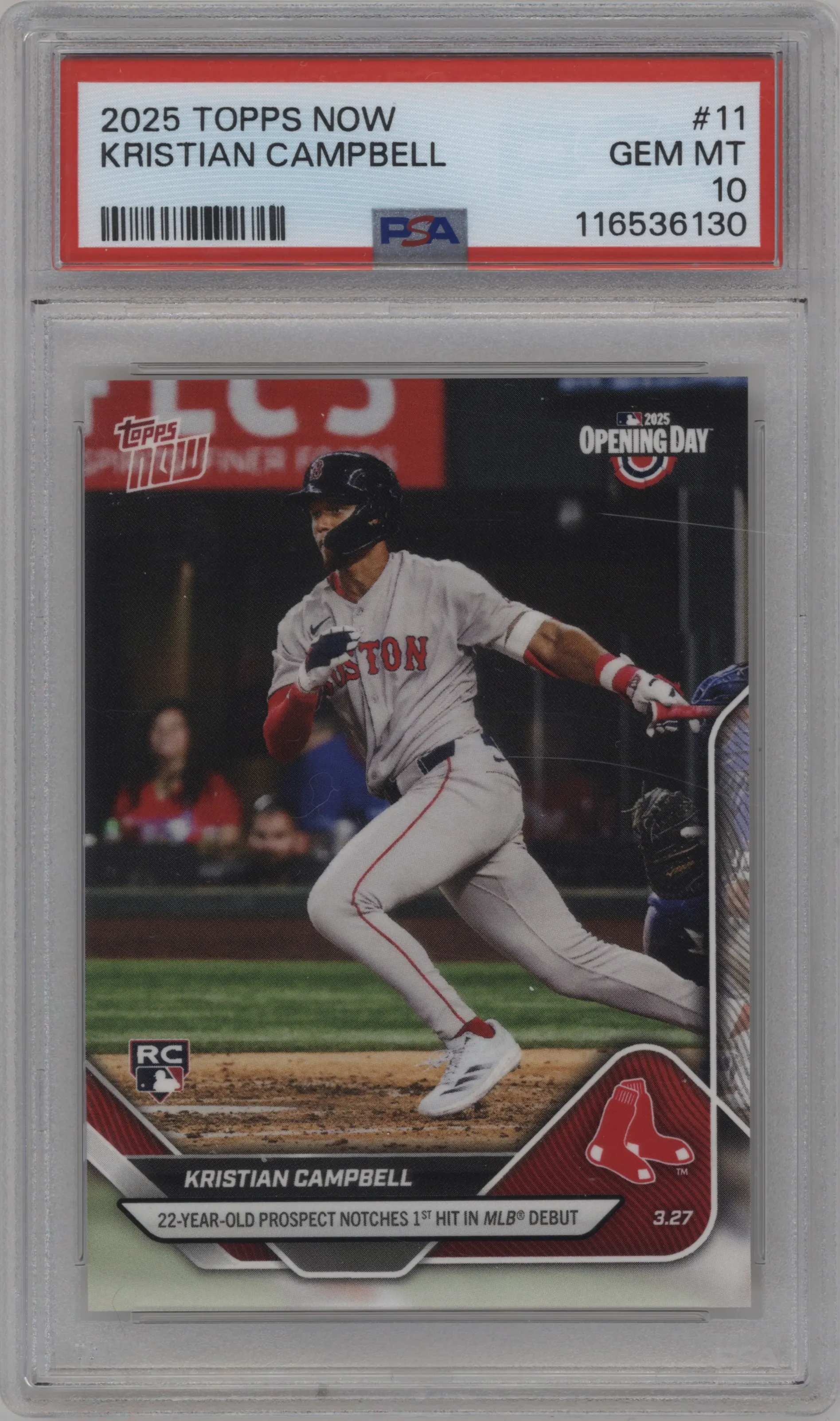 2025 Topps Now Kristian Campbell PSA 10