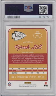 Tyreek Hill from the 2016 Panini Donruss Optic set graded by PSA and given an overall grade of 9.