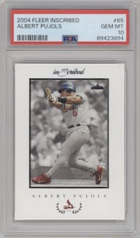 Albert Pujols from the 2004 Fleer InScribed set graded by PSA and given an overall grade of 10.