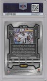 Tre Tucker from the 2023 Panini Prizm set featuring a No Huddle Gold parallel graded by PSA and given an overall grade of 10.
