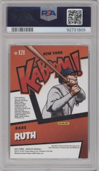 Babe Ruth from the 2021 Panini Absolute set graded by PSA and given an overall grade of 10.