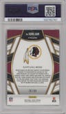 Santana Moss from the 2023 Panini Select set featuring a Blue Prizm parallel graded by PSA and given an overall grade of 10.