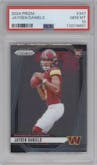Jayden Daniels from the 2024 Panini Prizm set graded by PSA and given an overall grade of 10.