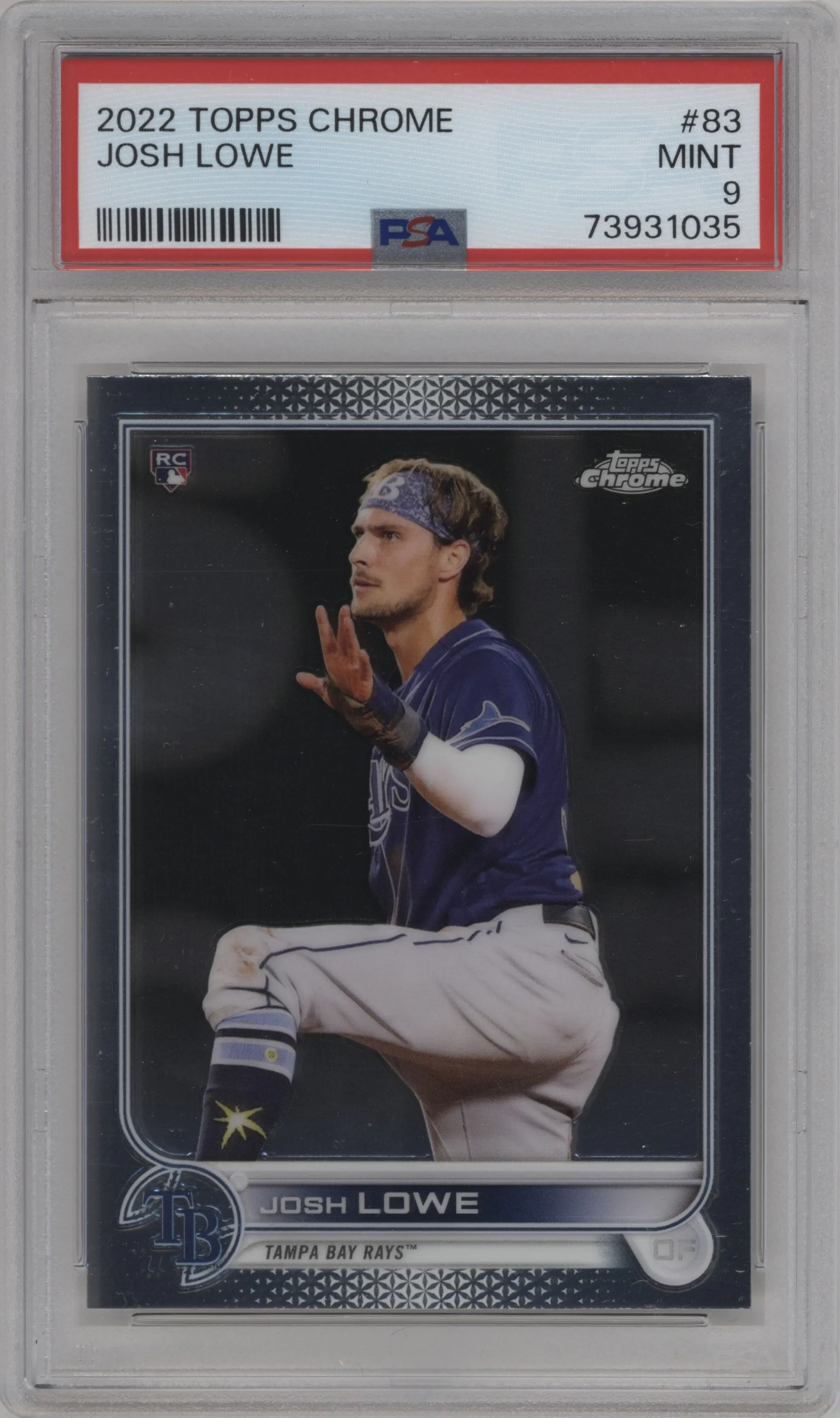 2022 Topps Chrome Josh Lowe PSA 9