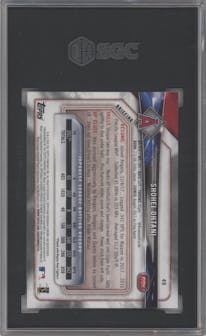 Shohei Ohtani from the 2018 Bowman set graded by SGC and given an overall grade of 9.