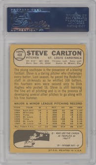 Steve Carlton from the 1968 Topps set graded by PSA and given an overall grade of 7.
