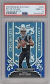 Bryce Young from the 2023 Panini Rookies & Stars set featuring a Blue parallel graded by PSA and given an overall grade of 10.