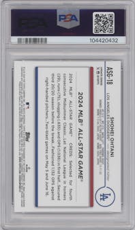 Shohei Ohtani from the 2024 Topps Update set graded by PSA and given an overall grade of 9.
