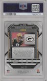 Christian Watson from the 2022 Panini Prizm set featuring a Orange Wave parallel graded by PSA and given an overall grade of 10.