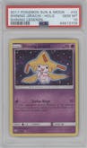 Shining Jirachi from the 2017 Pokemon S&M set graded by PSA and given an overall grade of 10.