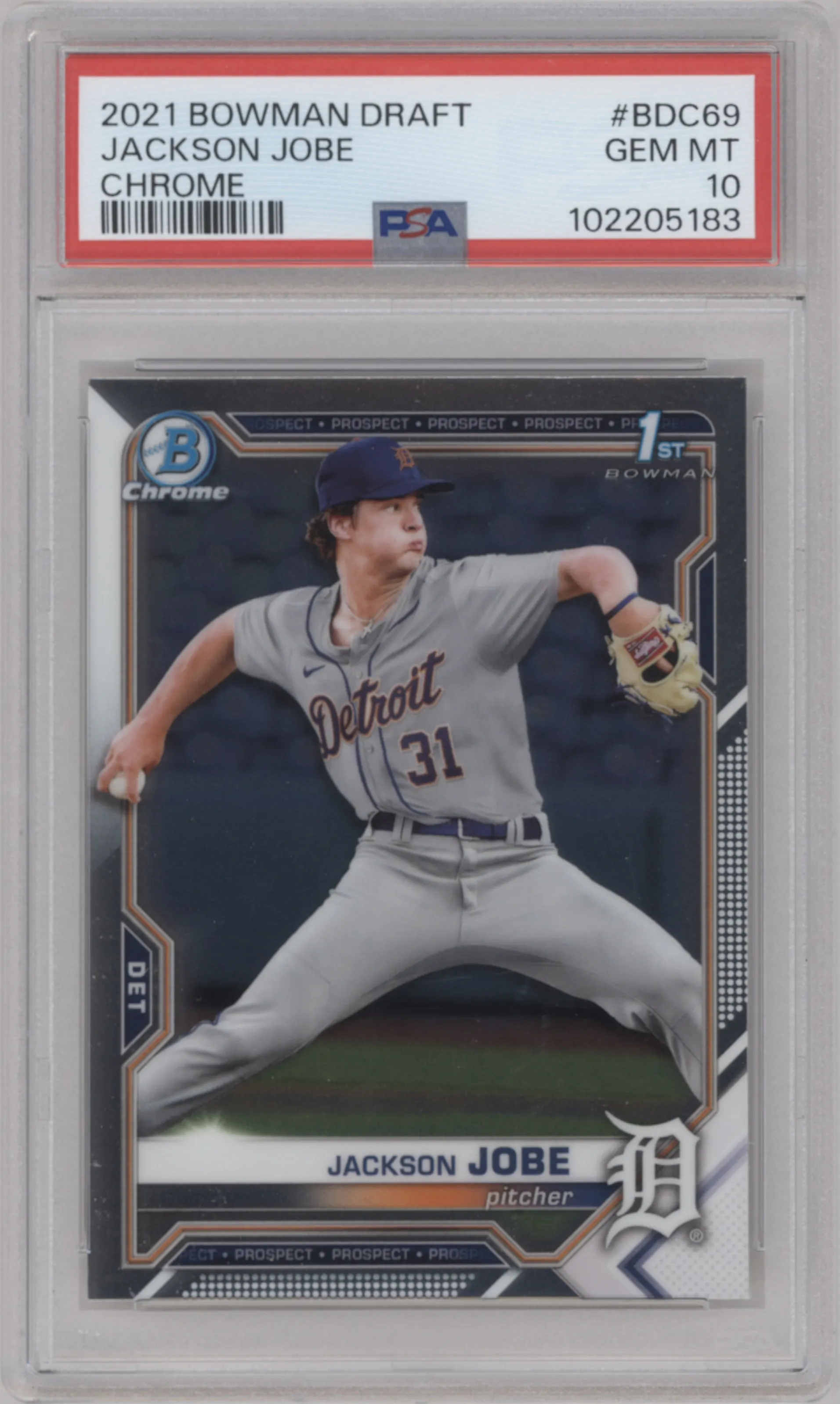 2021 Bowman Draft Chrome Jackson Jobe PSA 10