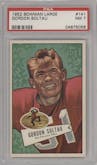 Gordon Soltau from the 1952 Bowman Large set graded by PSA and given an overall grade of 7.
