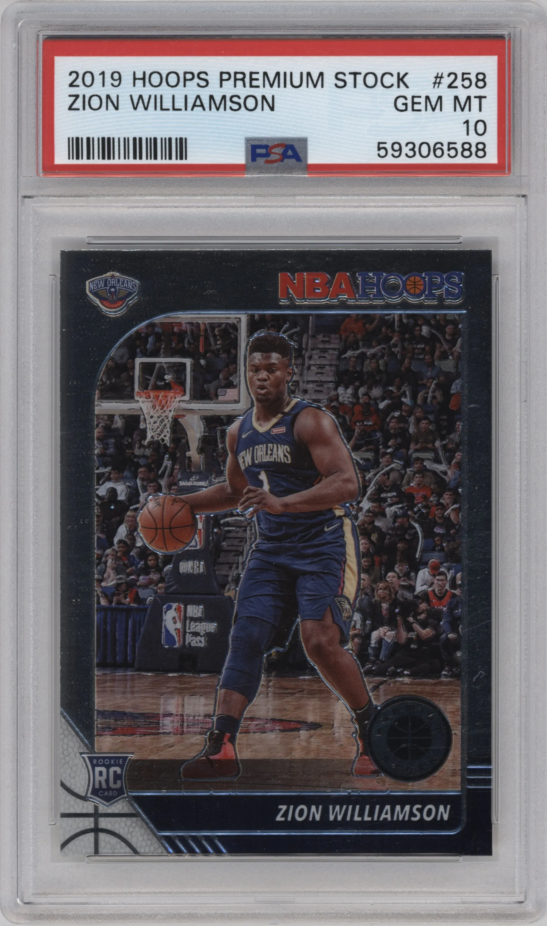 2019 Panini Hoops Premium Stock Zion Williamson PSA 10