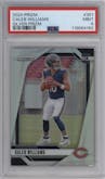 Caleb Williams from the 2024 Panini Prizm set featuring a Silver Prizm parallel graded by PSA and given an overall grade of 9.