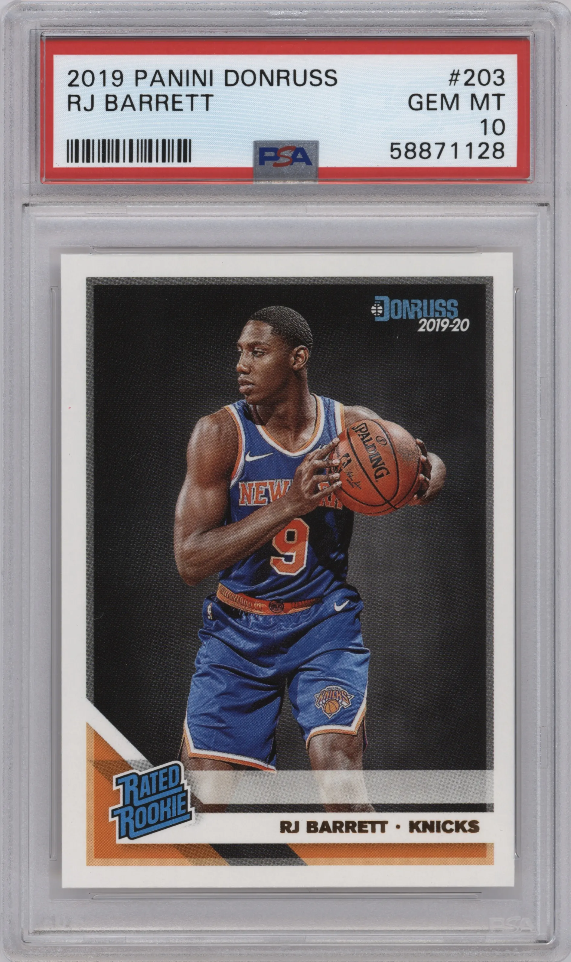 2019 Panini Donruss Rated Rookie RJ Barrett PSA 10