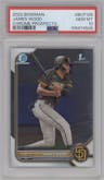 James Wood from the 2022 Bowman set graded by PSA and given an overall grade of 10.
