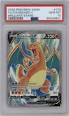 Charizard V from the 2022 Pokemon SWSH set graded by PSA and given an overall grade of 10.